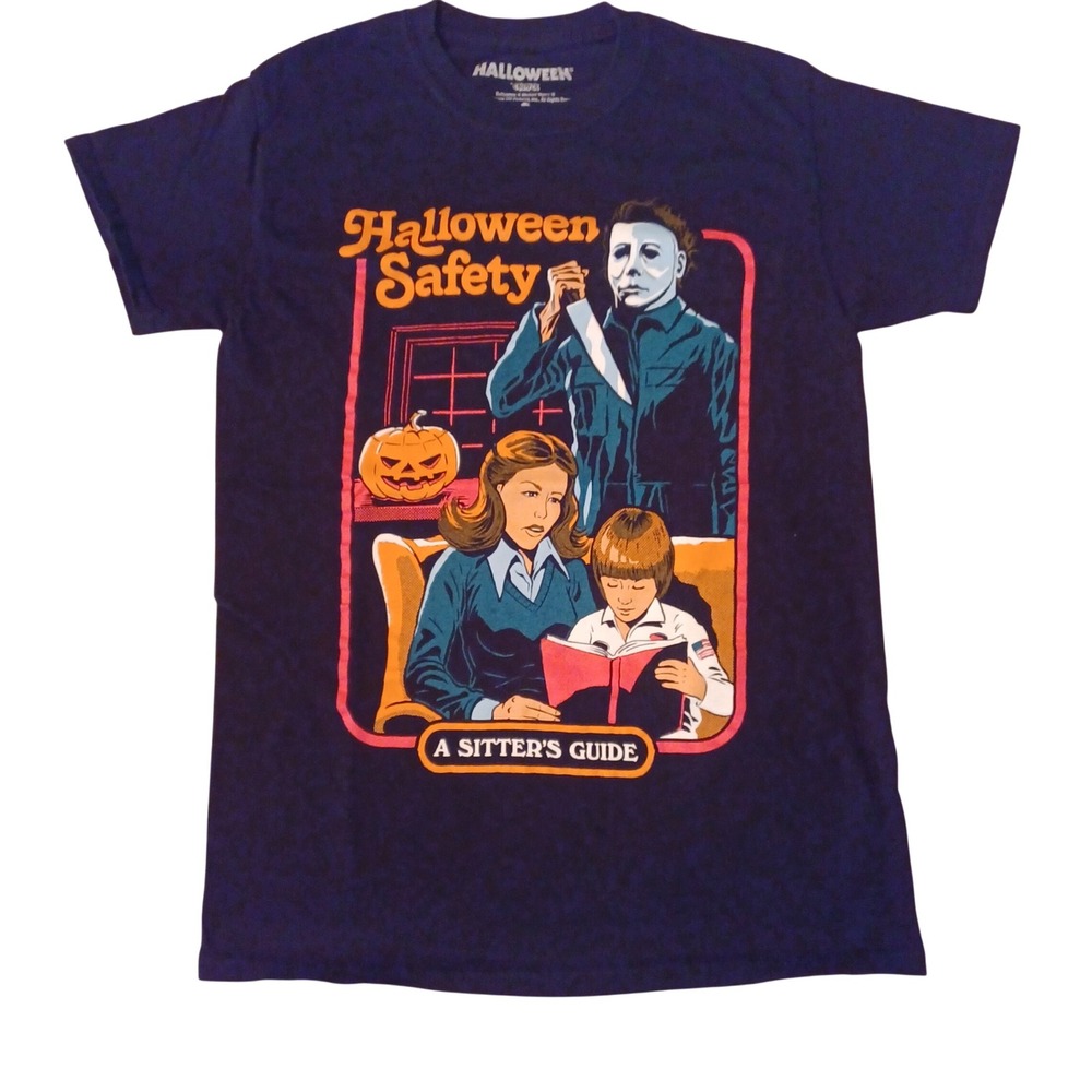 Halloween T-Shirt Mens Smal Michael Myers Sitter Guide